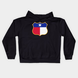 Texas Sign Shield (Framed) / Tejas Signo Escudo (Rebordear) Kids Hoodie